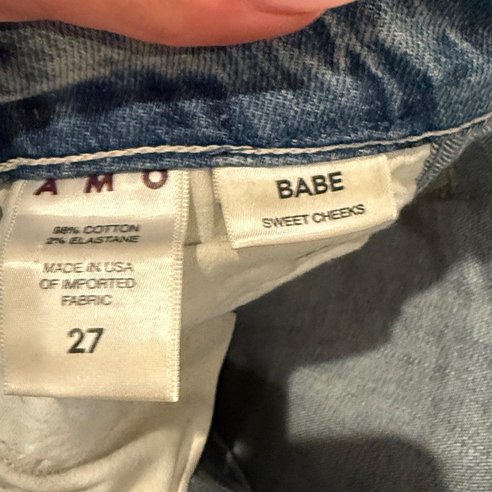 AMO Distressed Light Blue Skinny Jeans Size 27