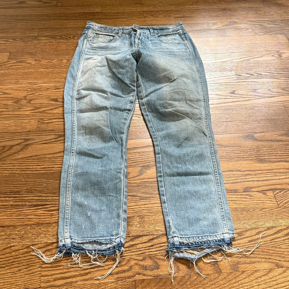 AMO Distressed Light Blue Skinny Jeans Size 27