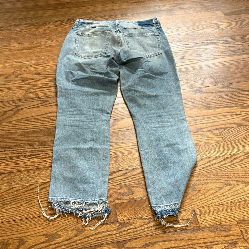 AMO Distressed Light Blue Skinny Jeans Size 27
