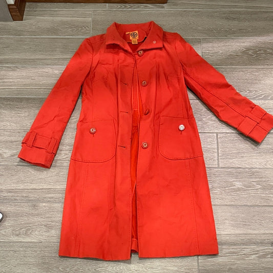 Tory Burch Women’s Vibrant Orange Trench Coat Size 6