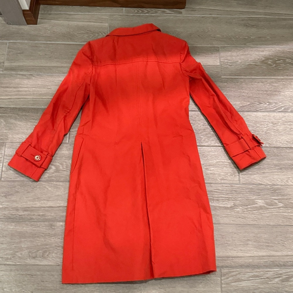 Tory Burch Women’s Vibrant Orange Trench Coat Size 6