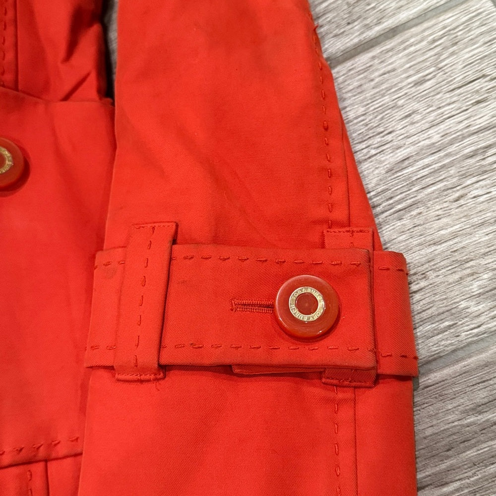 Tory Burch Women’s Vibrant Orange Trench Coat Size 6