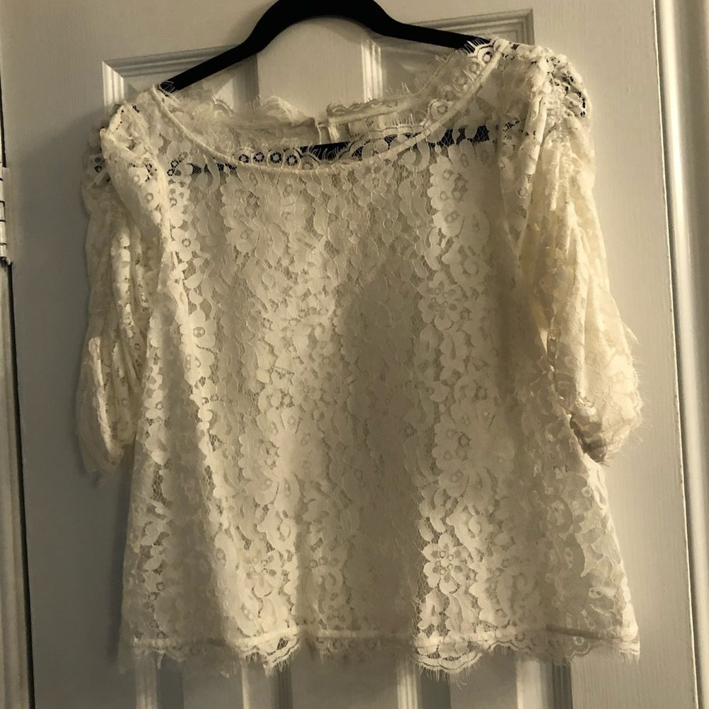 Joie Lace White Top Size Small
