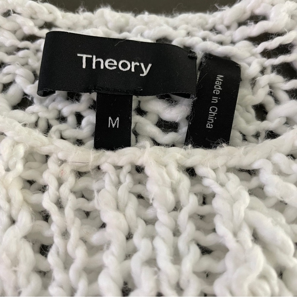 Theory Women’s White Crochet Sweater Size Medium