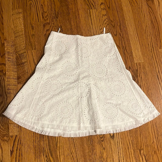 Prada Woman’a White Eyelet Skirt Size 42