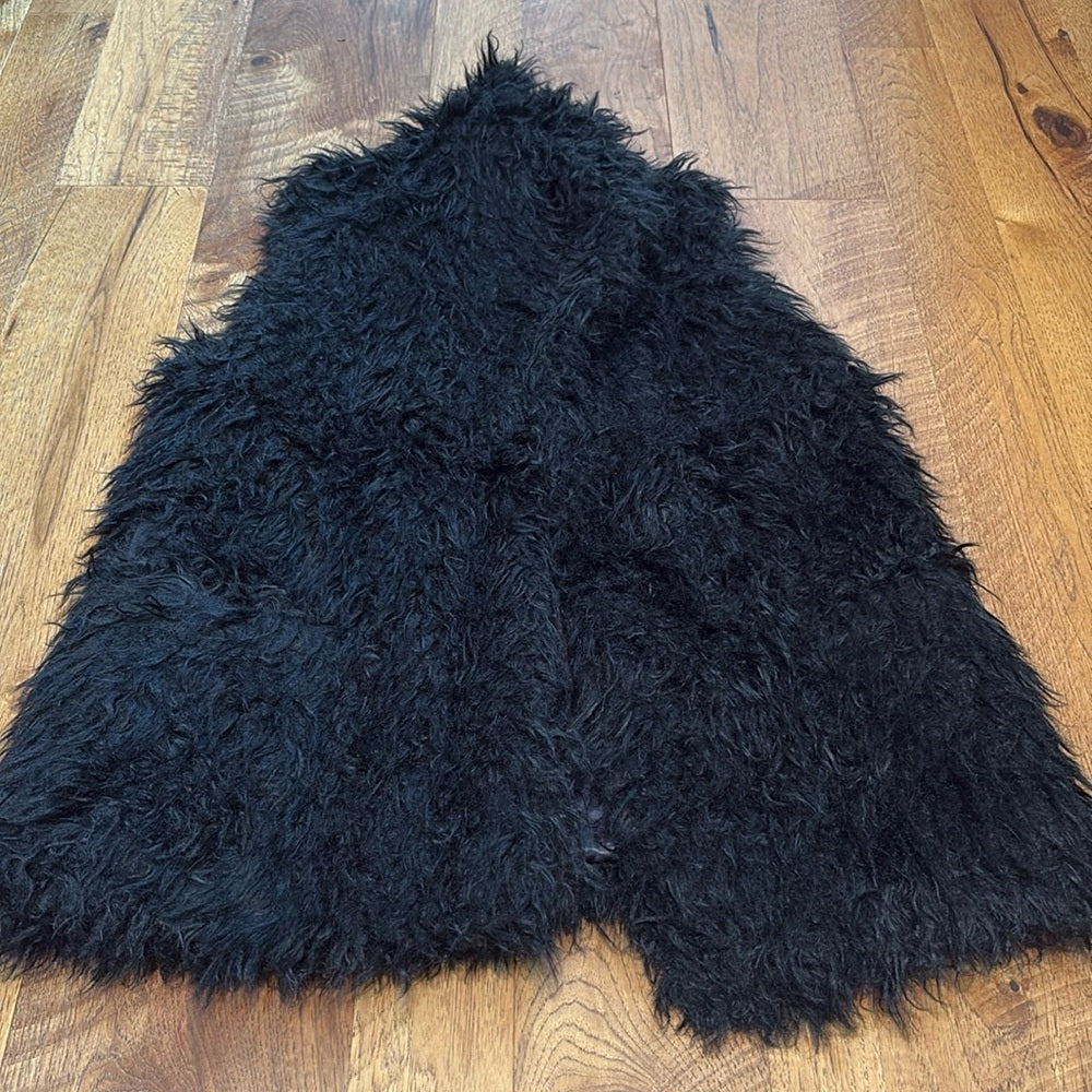 Zadig & Voltaire Woman’s Black Faux Fur Sleeveless Cardigan Size M