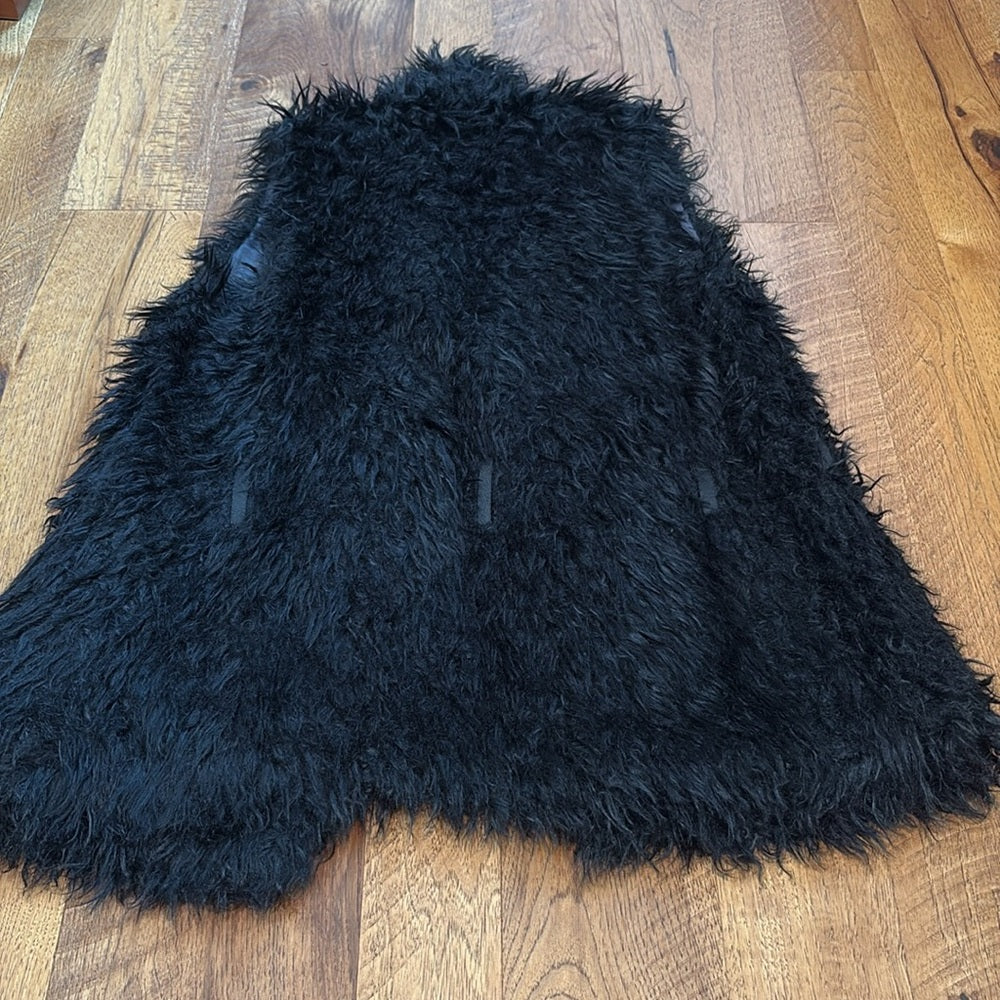 Zadig & Voltaire Woman’s Black Faux Fur Sleeveless Cardigan Size M