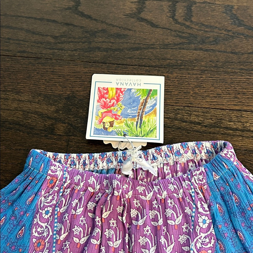 NWT Walker and Wade Women’s Bohemian Style Skirt in Blue and Purple Size XS