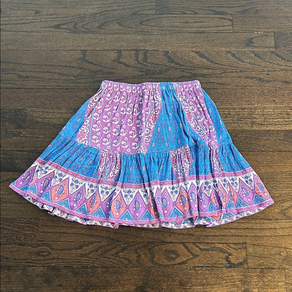NWT Walker and Wade Women’s Bohemian Style Skirt in Blue and Purple Size XS