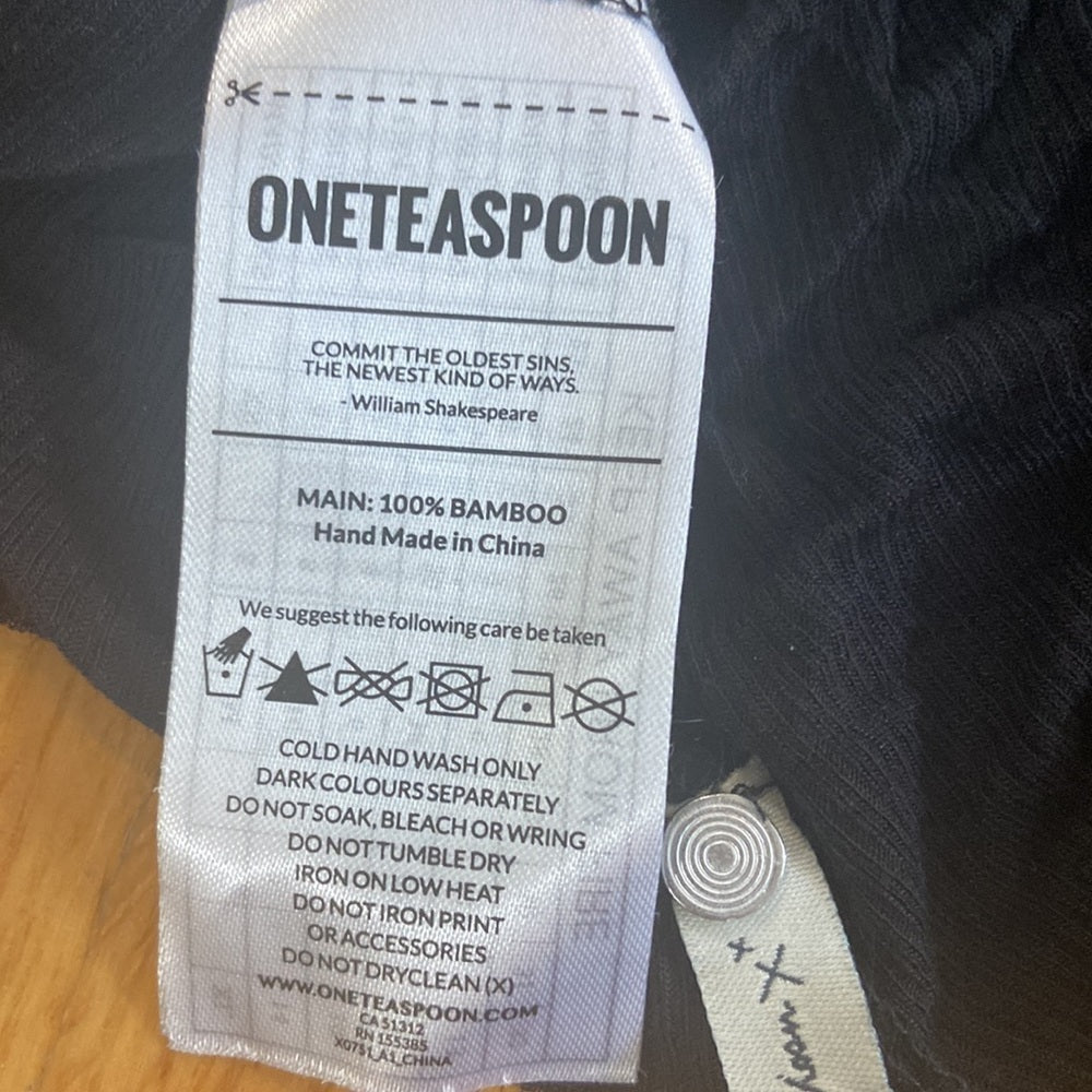 NWT One Teaspoon Women’s Black Bodysuit Size XS/S