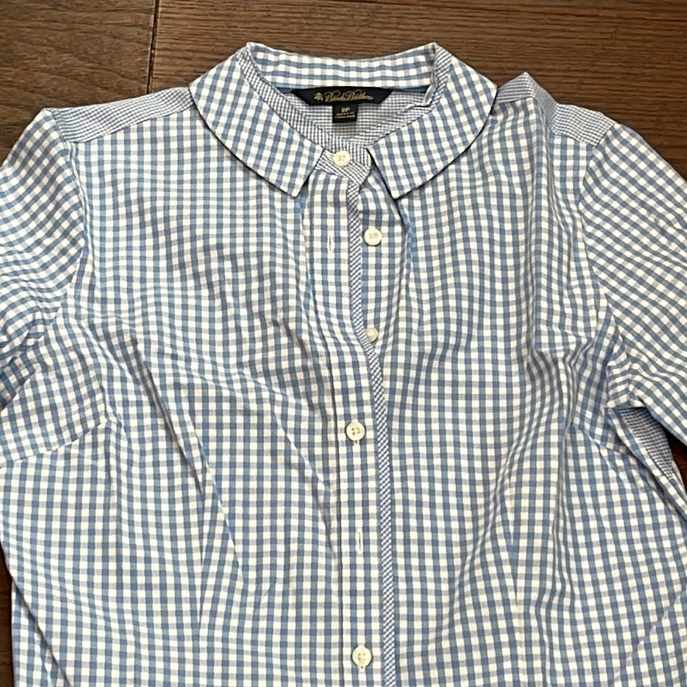 Brooks Brother Women’s Blue Check Button Down Size 2P
