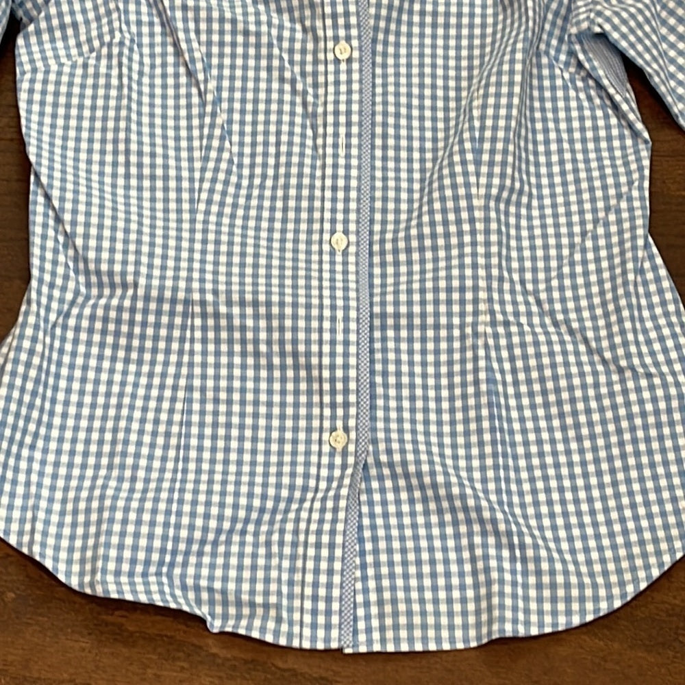 Brooks Brother Women’s Blue Check Button Down Size 2P