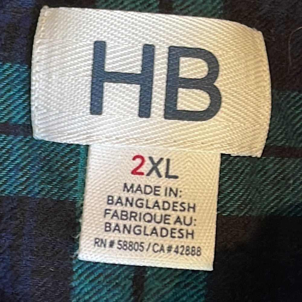 2 HB Harbor Bay Men’s Flannel Shirts Size 2XL