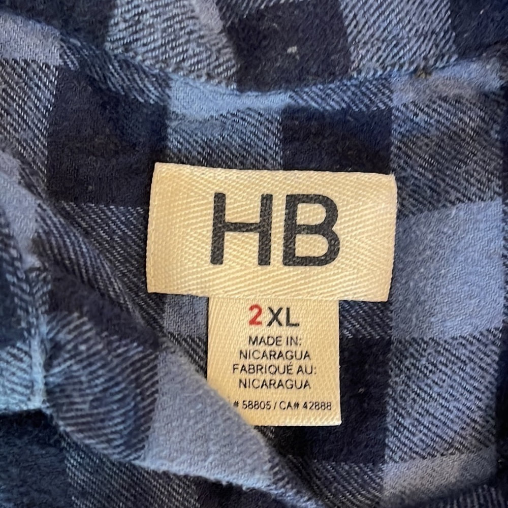 2 HB Harbor Bay Men’s Flannel Shirts Size 2XL