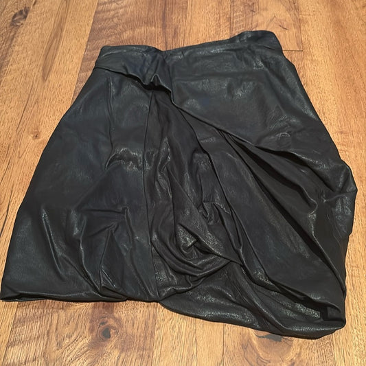 All Saints Woman’s Black Leather Skirt Size US 6