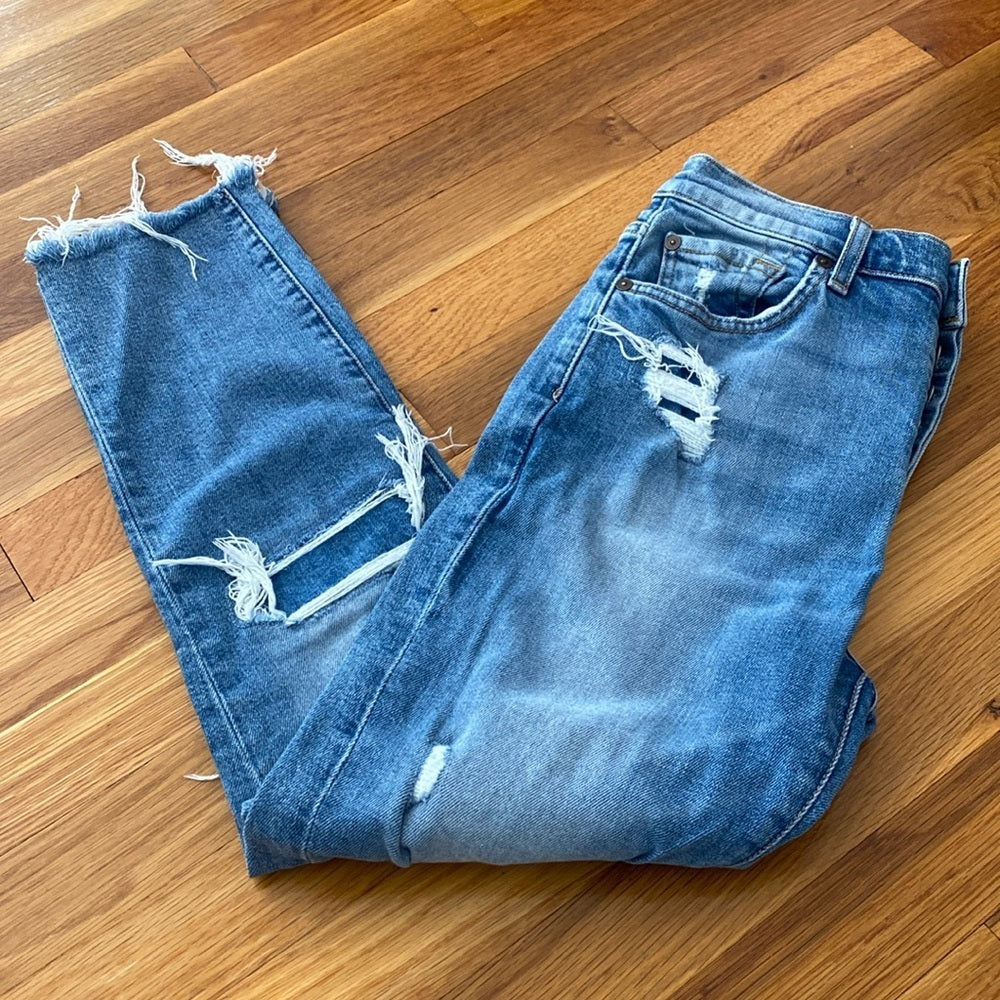7 For All Mankind Women’s Blue Ripped Jeans Size 25