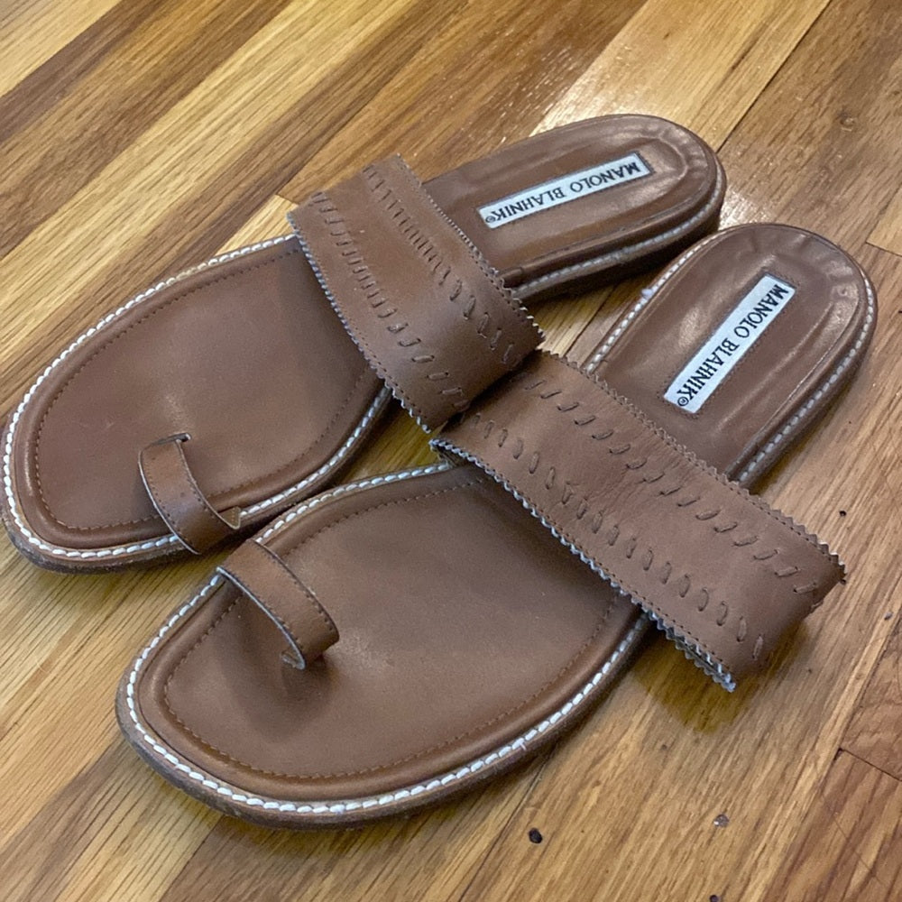 Manolo Blahnik Women’s Brown Sandals Size 37
