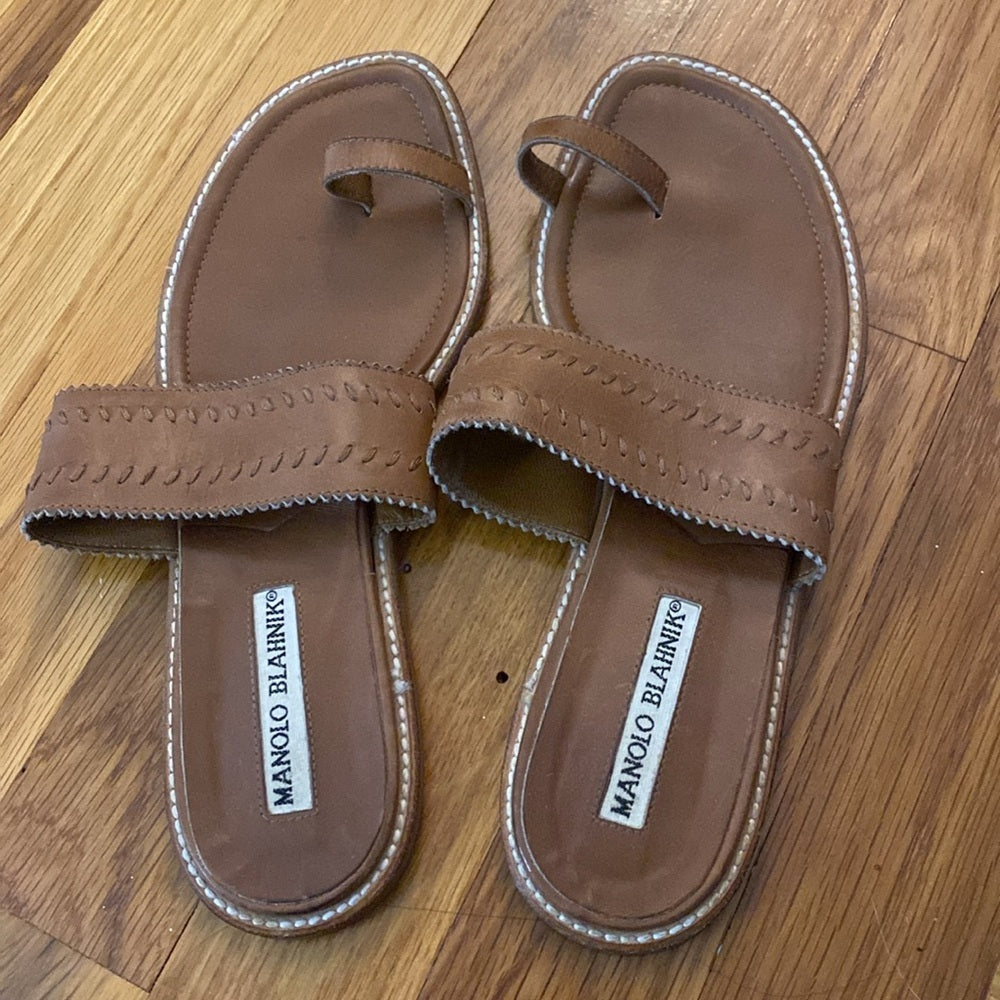 Manolo Blahnik Women’s Brown Sandals Size 37