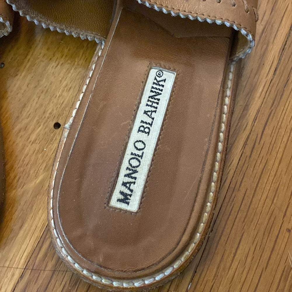 Manolo Blahnik Women’s Brown Sandals Size 37
