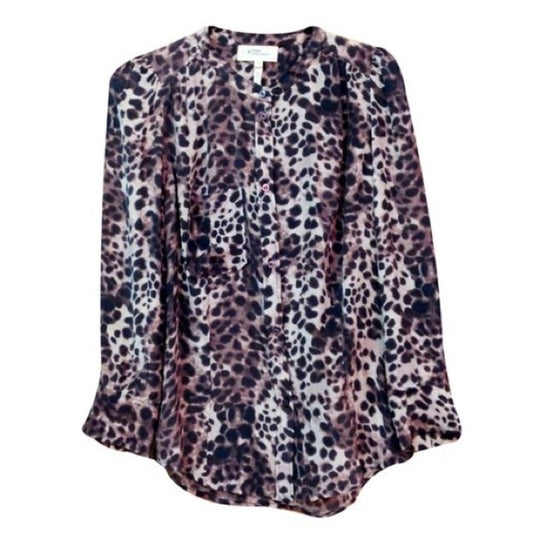 Ètoile Isabel Marant Woman’s Cheetah Print Silk Top Size 1/Small