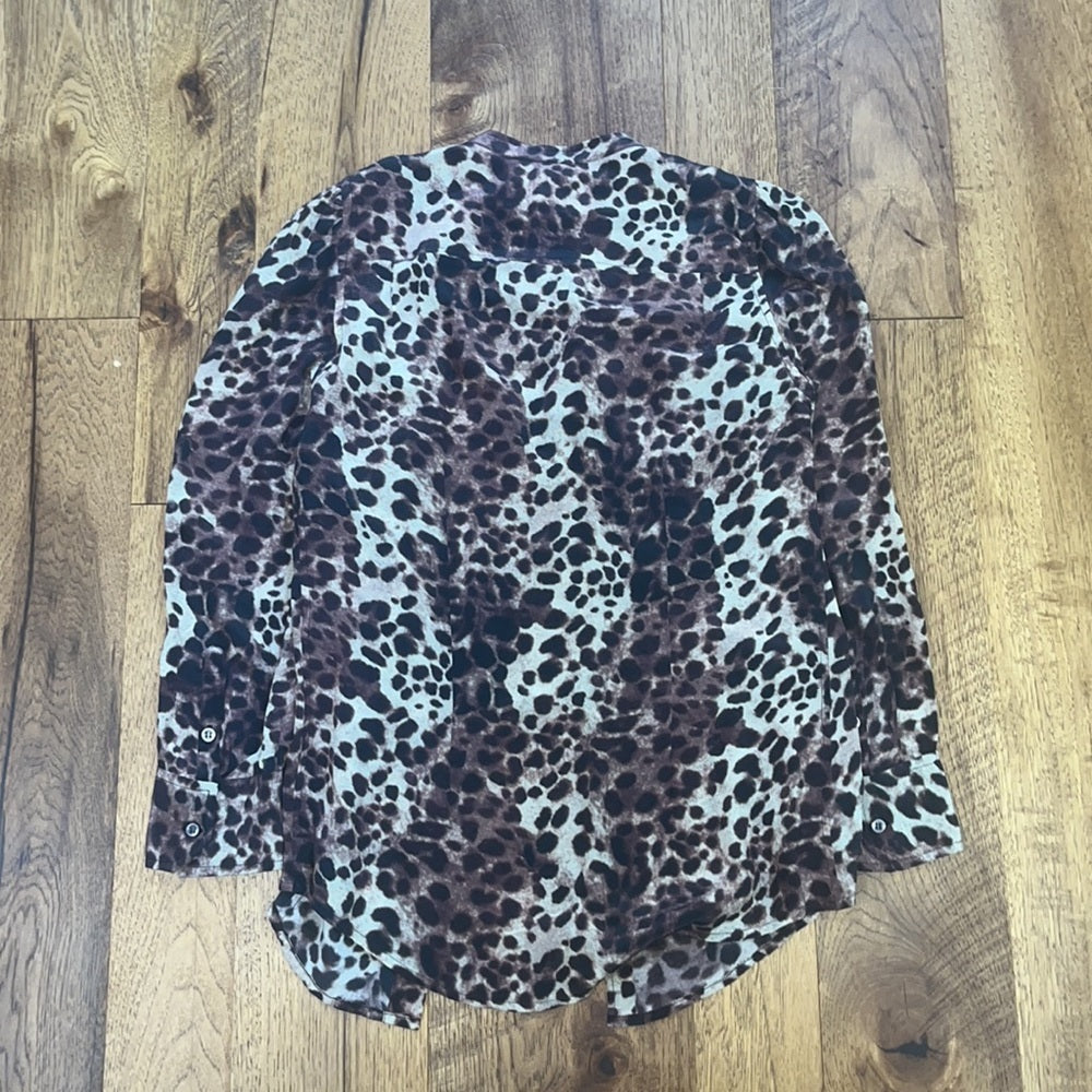 Ètoile Isabel Marant Woman’s Cheetah Print Silk Top Size 1/Small
