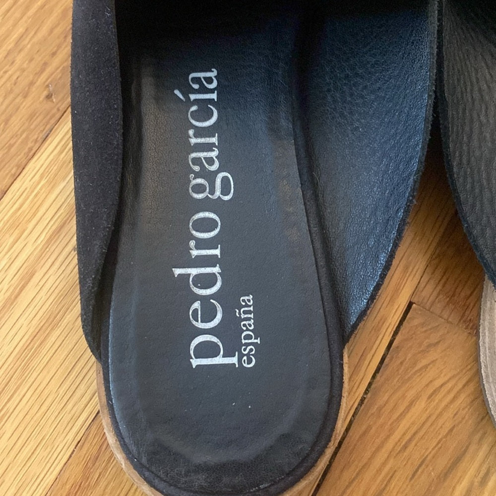 Pedro Garcia Women’s Black Velvet Slip On Shoes Size 41