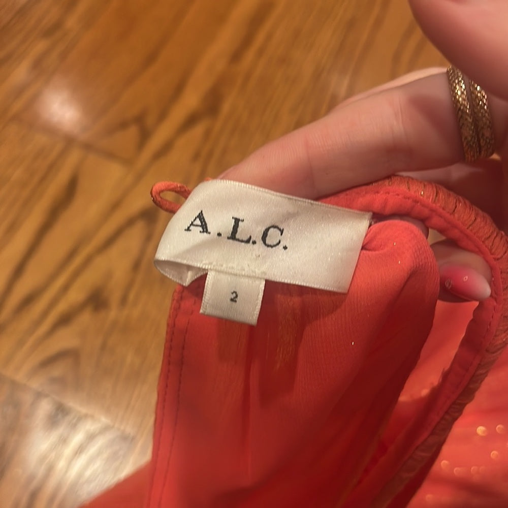 A.L.C Woman’s Pink Sparkle Maxi Dress Size 2