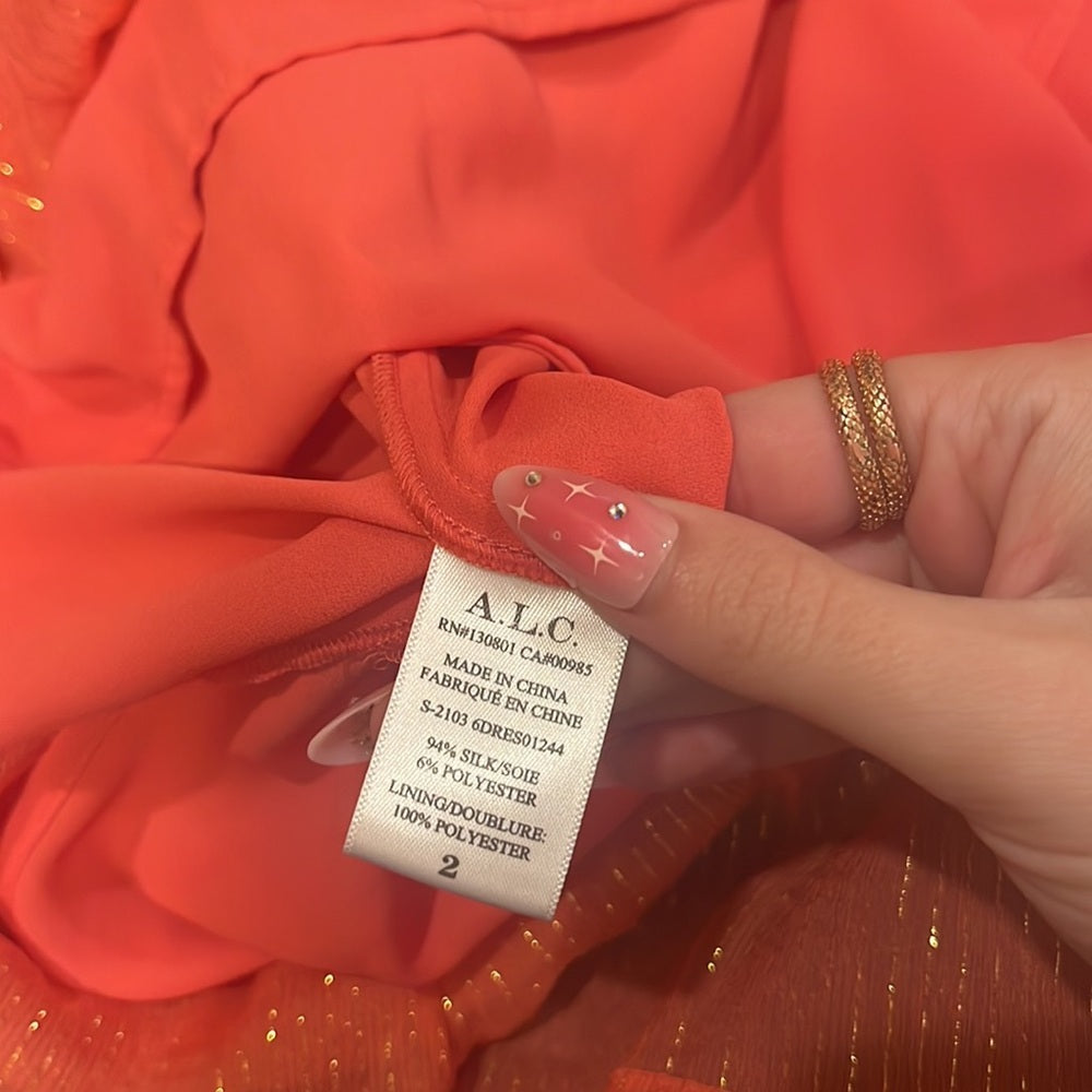 A.L.C Woman’s Pink Sparkle Maxi Dress Size 2