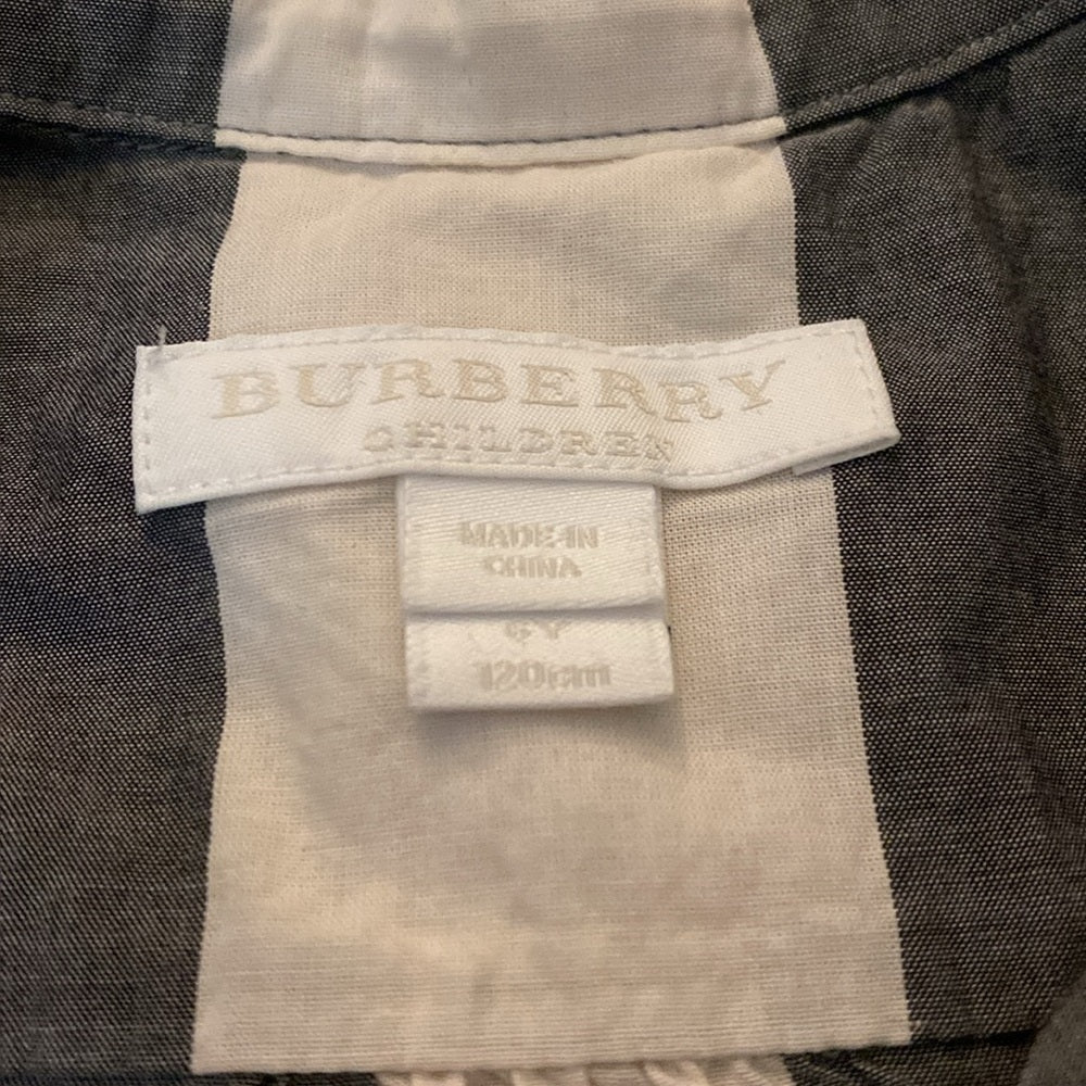 Burberry Girls Black and White Plaid Dress Size 6