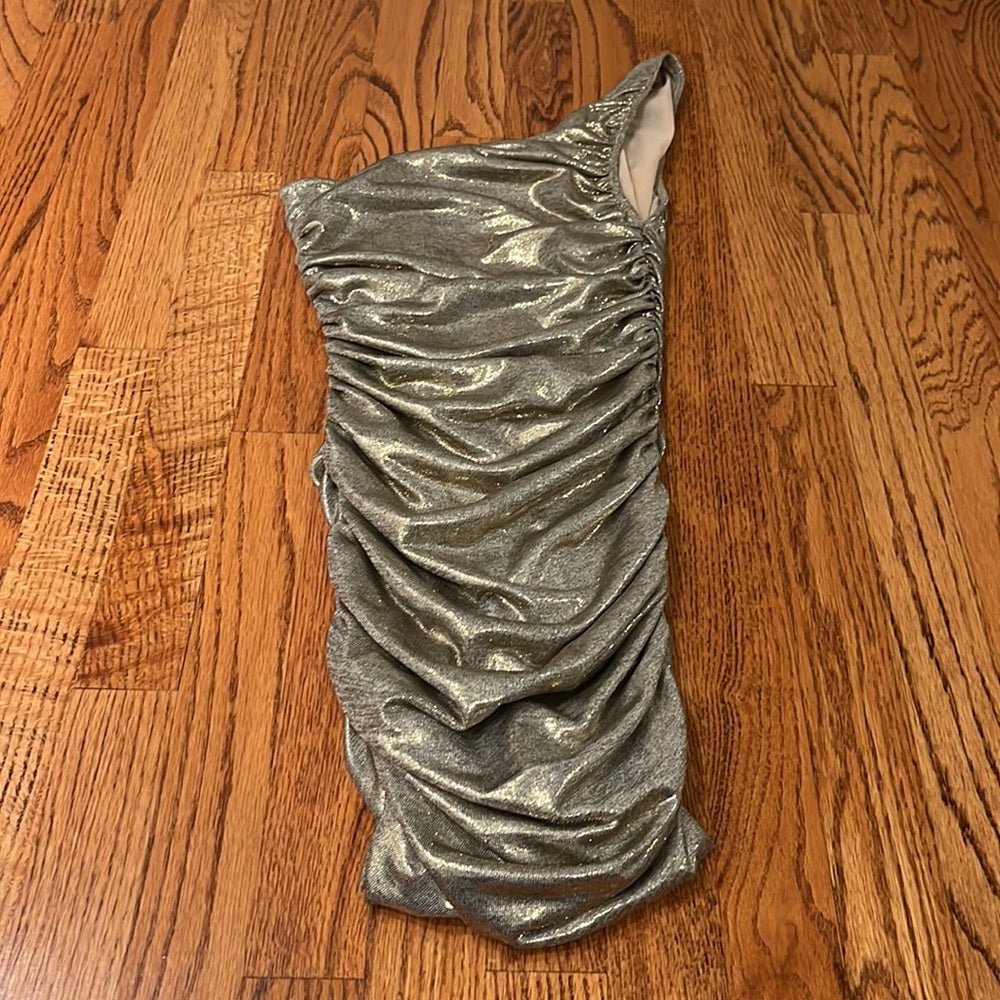 Alice & Olivia Woman’s One Shoulder Silver Dress Size 2