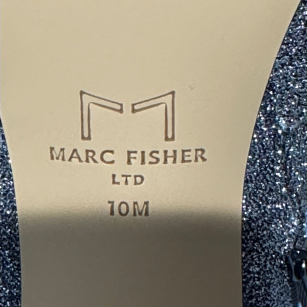 NWT Marc Fisher LTD  Silver Glitter Women's Knee Boots Size 10