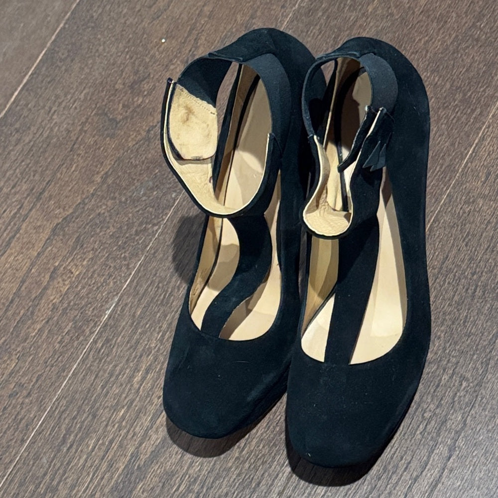 L.A.M.B. Black Suede Women's Heels Size 9.5