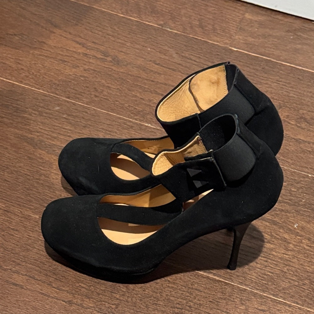 L.A.M.B. Black Suede Women's Heels Size 9.5