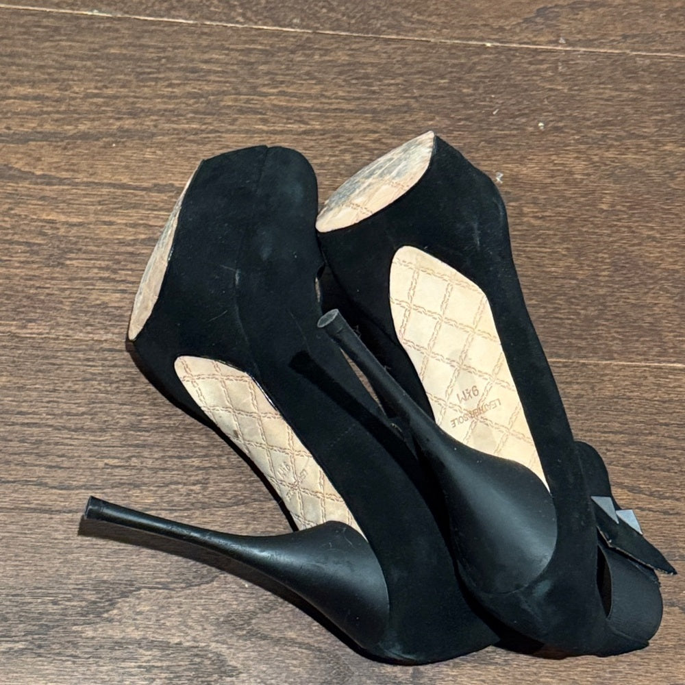L.A.M.B. Black Suede Women's Heels Size 9.5