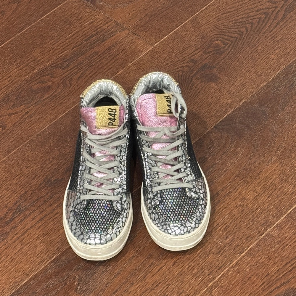 P448 Women’s Sneakers with Metallic Accents Size 38/8
