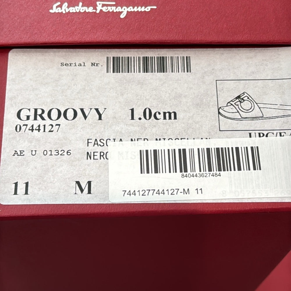 NWT Salvatore Ferragamo Groovy Womens Slip On Summer Slide Sandals Size 11