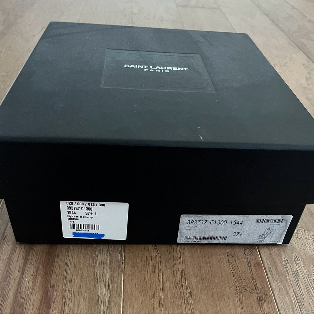 Yves Saint Laurent YSL Women's Silver Strappy Sandals Size 7