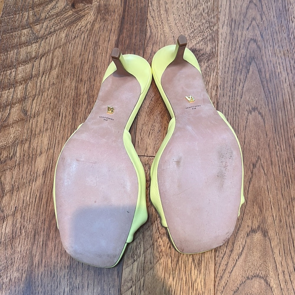 Veronica Beard Woman’s Vero Cuoio Yellow Heels Size 8 M