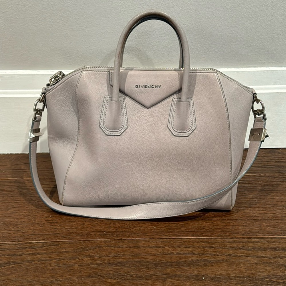 Givenchy Medium Antigona Grey Leather Handbag with Strap