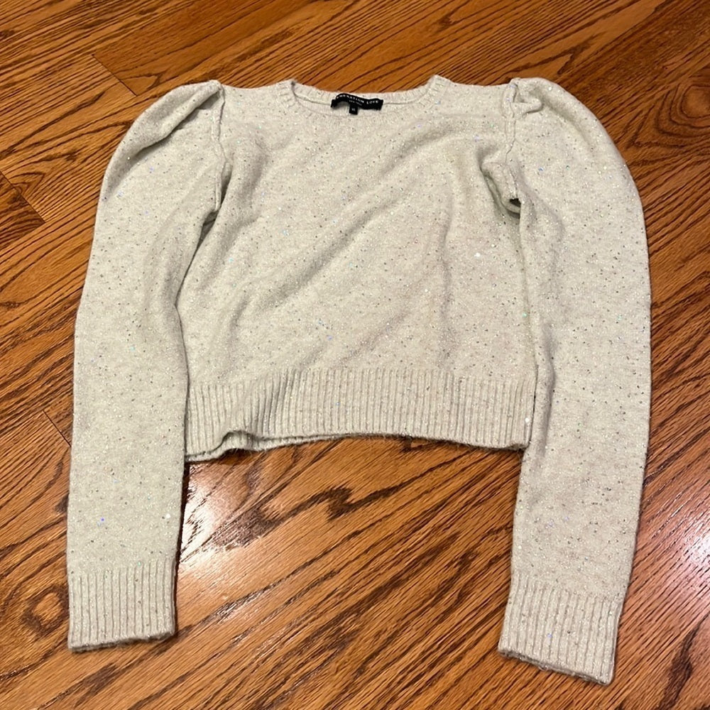 Generation Love Woman’s Cream Sparkle Sweater Size XS