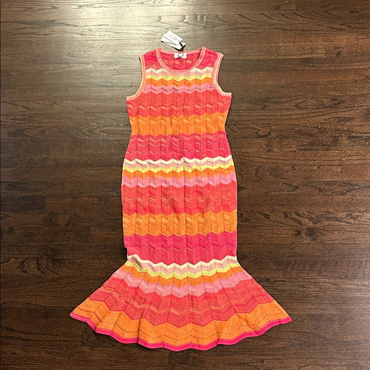 NWT Milly Women’s Vibrant Chevron Knit Fitted Dress Size Medium