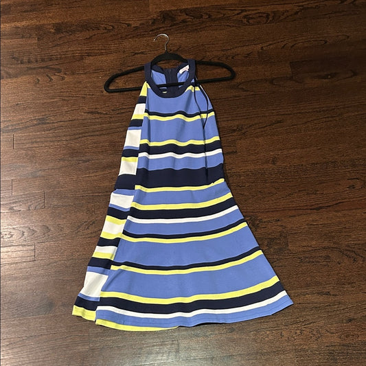 Parker Women’s Striped Halter Dress in Blue and Yellow Size Medium