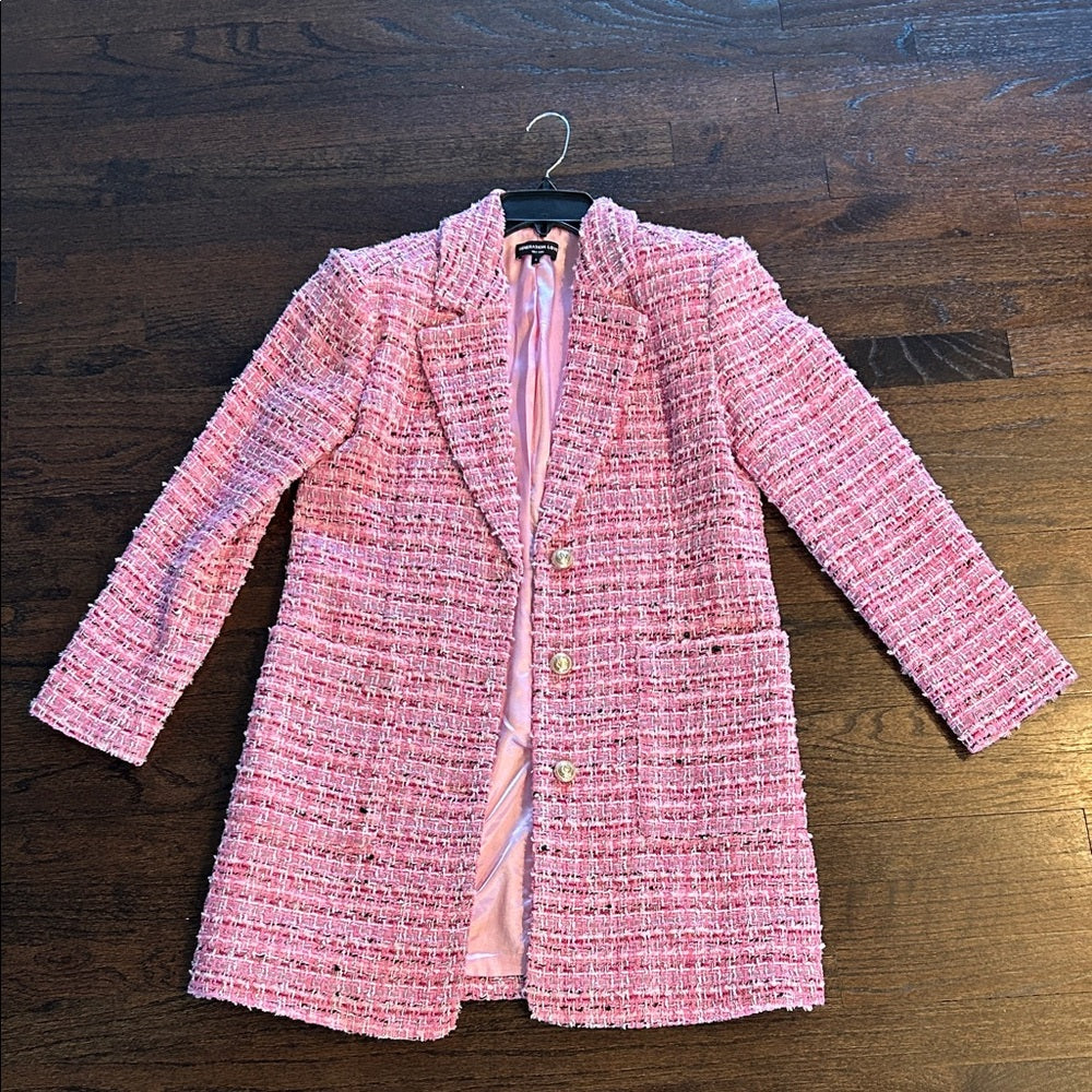 Generation Love Women’s Pink Tweed Blazer Coat Size Small