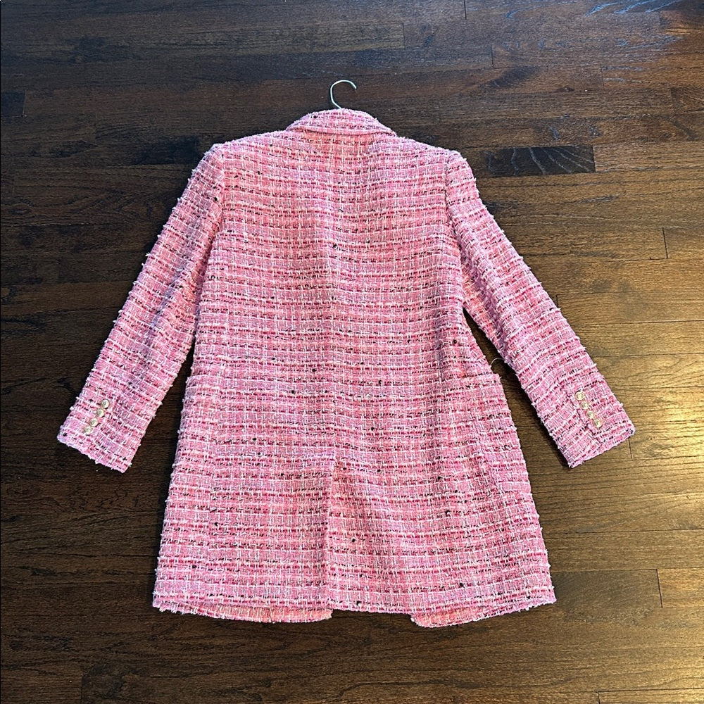 Generation Love Women’s Pink Tweed Blazer Coat Size Small