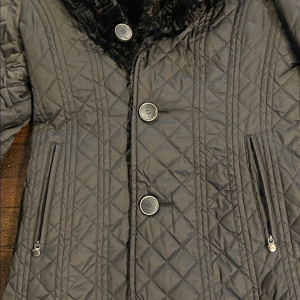NWT Laundry Women’s Black Quilted/Faux Reversible Jacket Size Medium