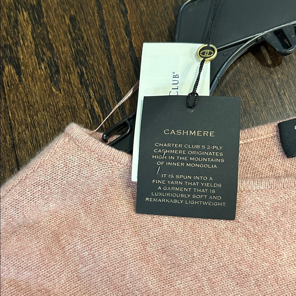 NWT Charter Club Luxury Women’s 100% Cashmere Women's Pink Sweater Size Medium