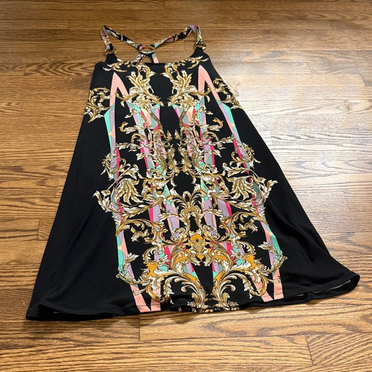 NWT Eva Varro Black Dress with Gold and Pink Accents Size Small