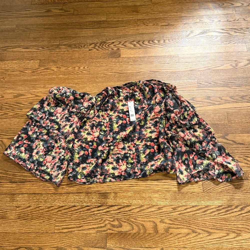 NWT Walter Baker Multicolor Floral Off-Shoulder Blouse Size Medium