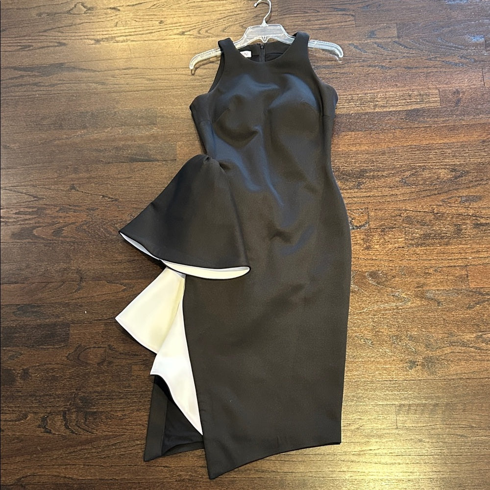 Jovani Women’s Elegant Black and White Sleeveless Dress Size 8