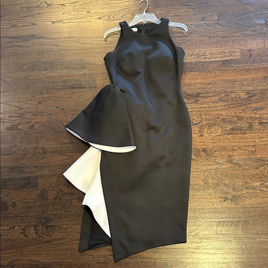 Jovani Women’s Elegant Black and White Sleeveless Dress Size 8